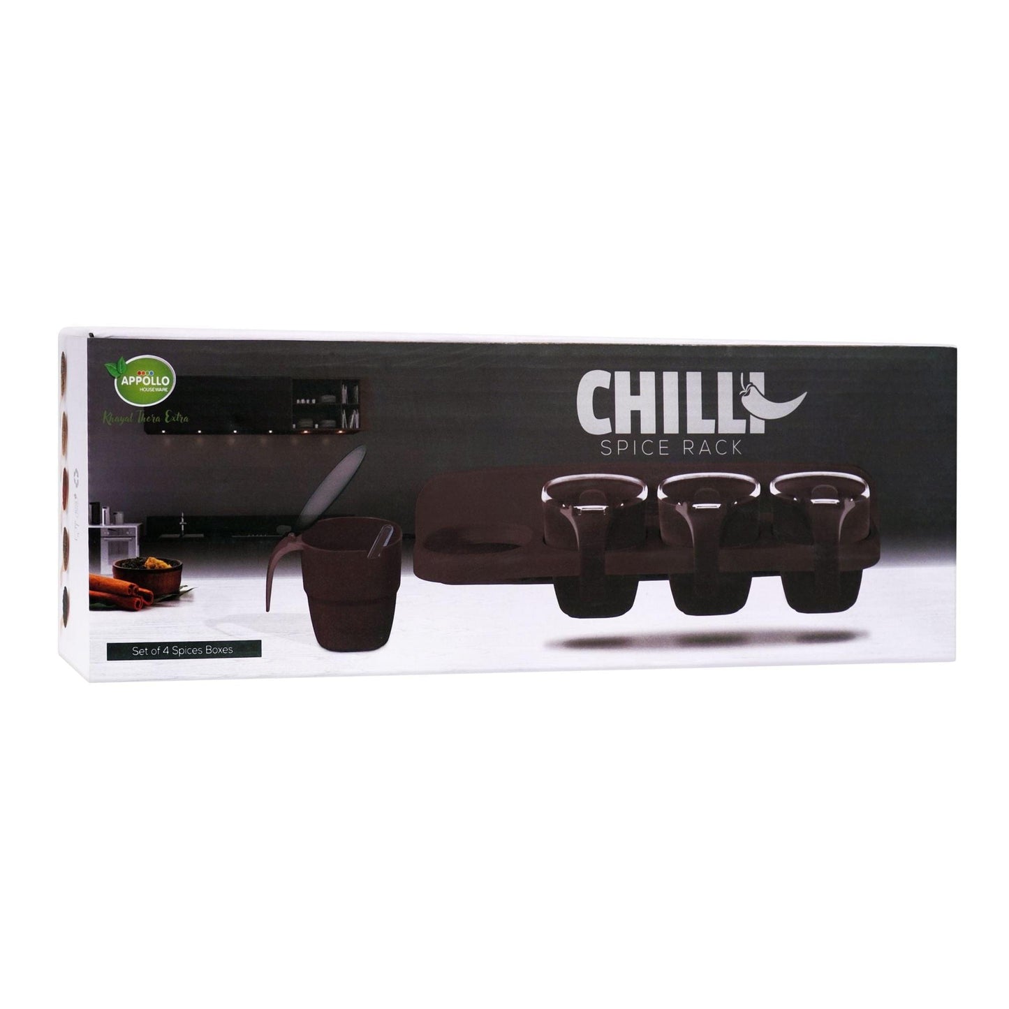 4 In 1 Beautiful Chili Spice Rack Wall Hanging Kitchen Rack High Quality - REVEL.PK