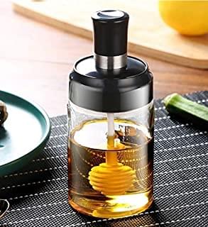 250ml Kitchen Condiment Jar  Glass Seasoning Bottle With Honey Brush - REVEL.PK