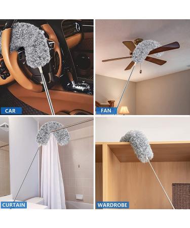 Flexible Microfiber Feather Duster Kit with 30-100 Inches Telescoping Extension Pole - REVEL.PK