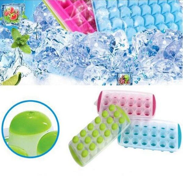 (Pack of 2) 21 Round Slots Diy Ice Cube Tray Summer Ice Mold Soft Silicone Ice Cream Tools - REVEL.PK