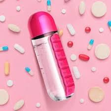 2 in 1 Medicine Holder Water Bottle Travelling Bottle
