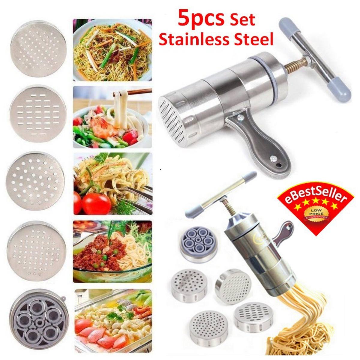 Creative Kitchen Stainless Steel Hand-cranking Noodle Press Manual Noodle Maker Pressure Surface Unit Pasta Machine - REVEL.PK