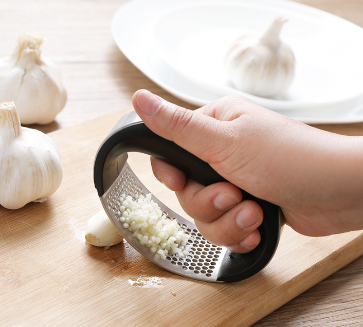 Stainless Steel Garlic Press Rocker Garlic Crusher Squeezer Slicer Mincer Chopper