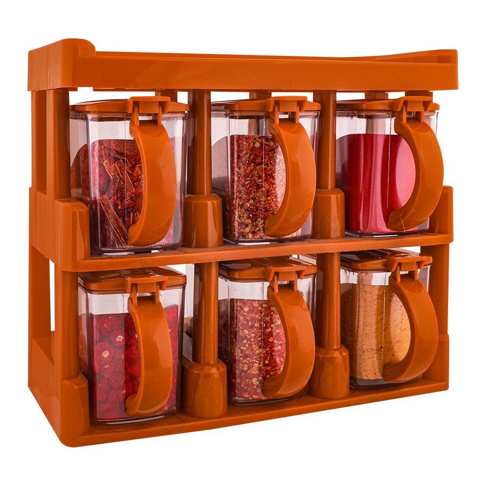 Master Chef 2-Tier Spice Rack With 6 Spice Jars - REVEL.PK