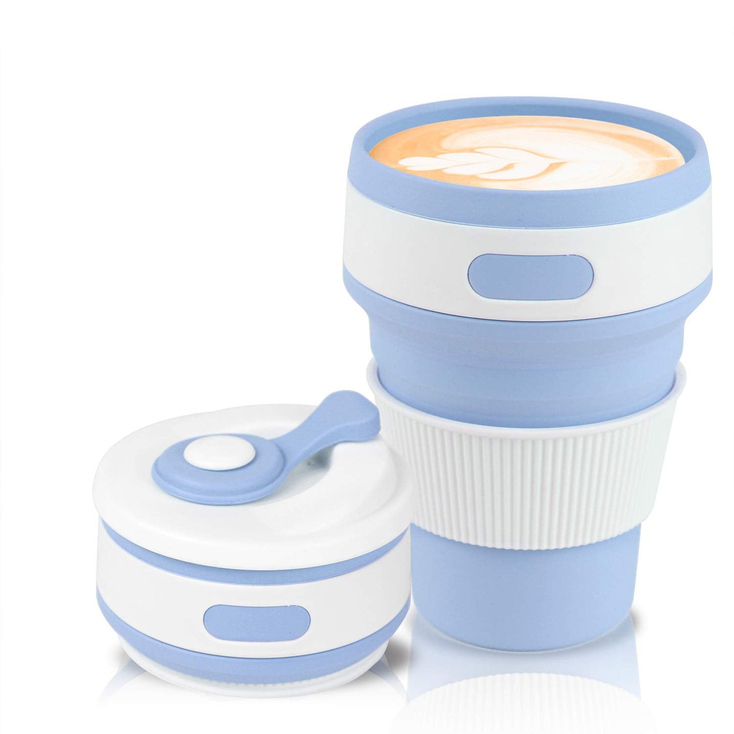 Portable Coffee Cup Collapsible BPA Free Food-Grade Silicone Pocket-Sized Travel Mug With Lid – 350ml