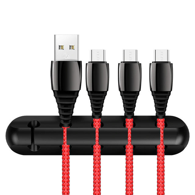 Pack Of 5 Cable Organizer Silicone USB Cable Winder Desktop Tidy Management Clips