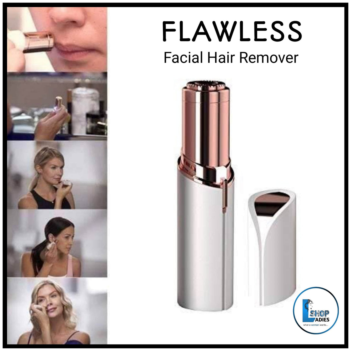 Flawless Facial Hair Removal for Women Painless & Clean Hair Remover for Face AA Cell Operated Ladies Electric Shaver - REVEL.PK