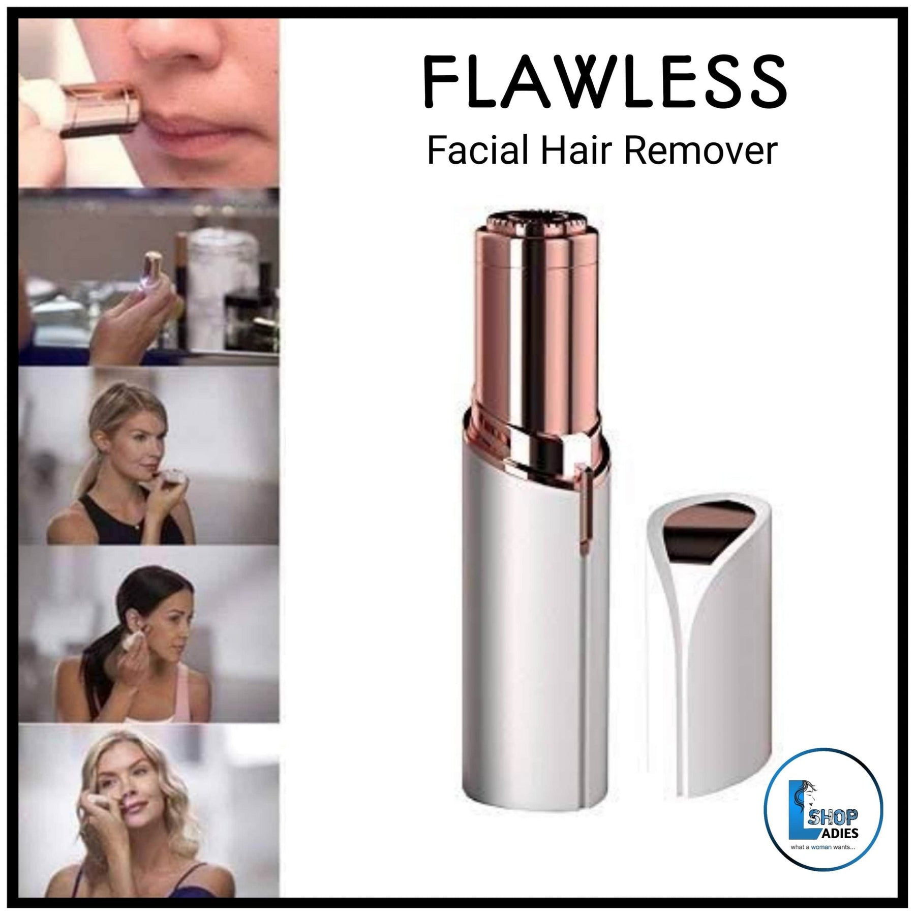 Flawless Facial Hair Removal for Women Painless & Clean Hair Remover for Face AA Cell Operated Ladies Electric Shaver - REVEL.PK