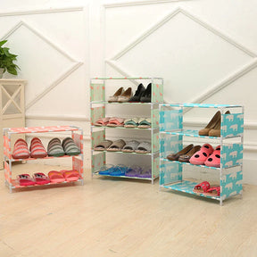 5 Layers Multifunctional Shoes Rack-Simple Dust Proof Assembly Fabric Dormitory Shoes Rack - REVEL.PK
