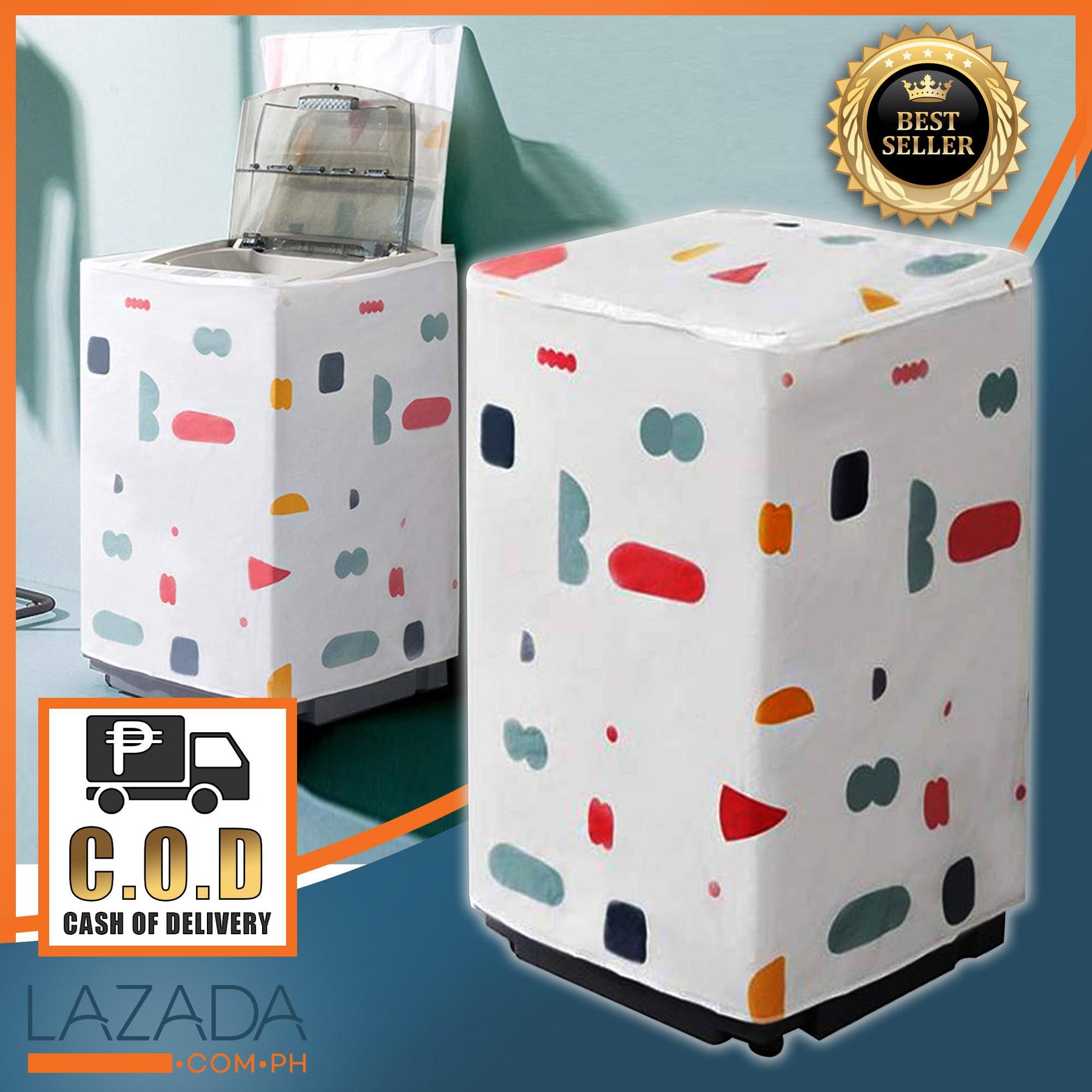 Waterproof Printed Washing Machine Cover - Single Tub Top Load