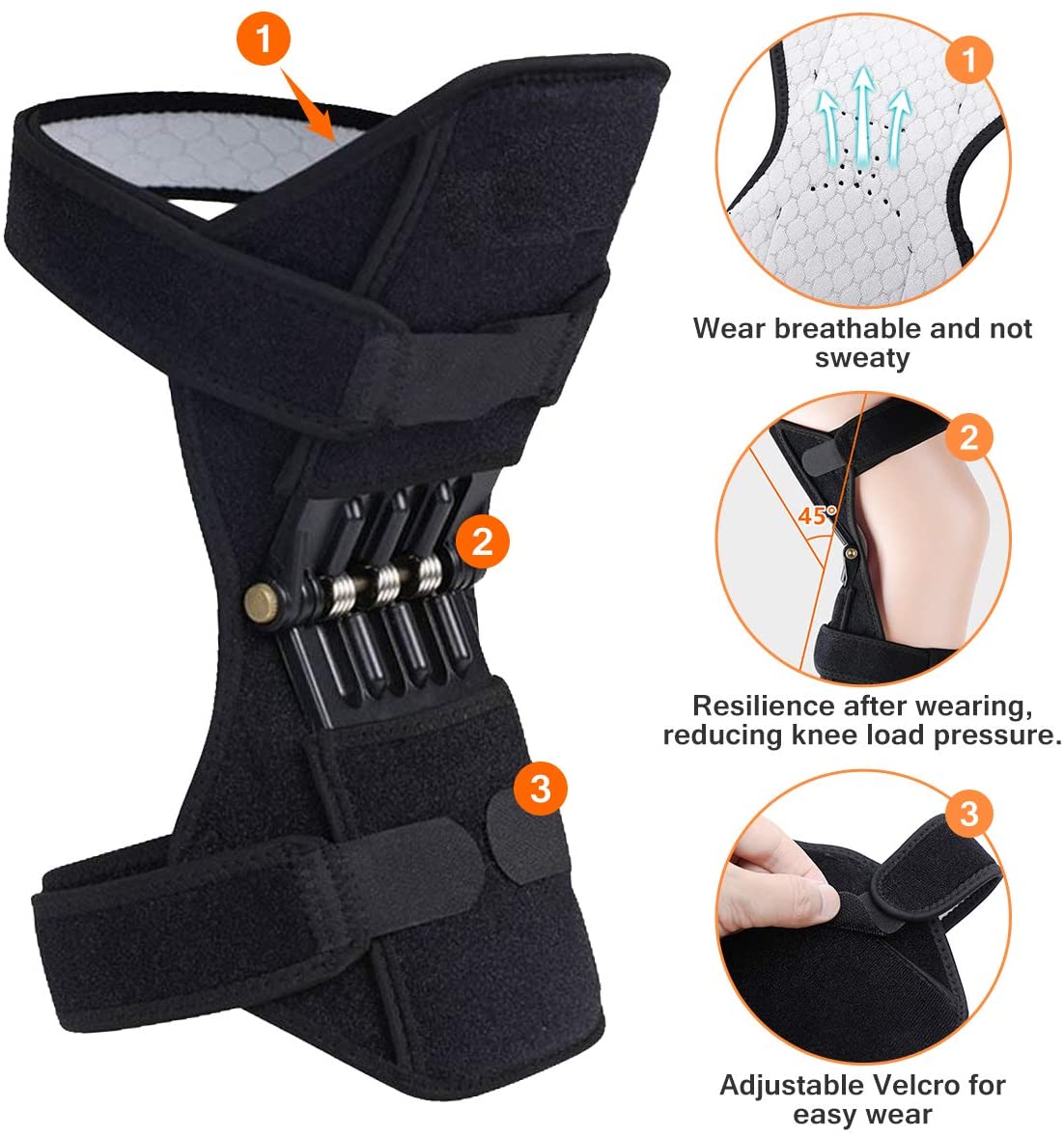 KNEEPAD - Spring Loaded POWER LEG Knee Joint Support Pads