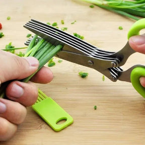 5 Layered Stainless Steel Vegetable Scissor Cutter - REVEL.PK