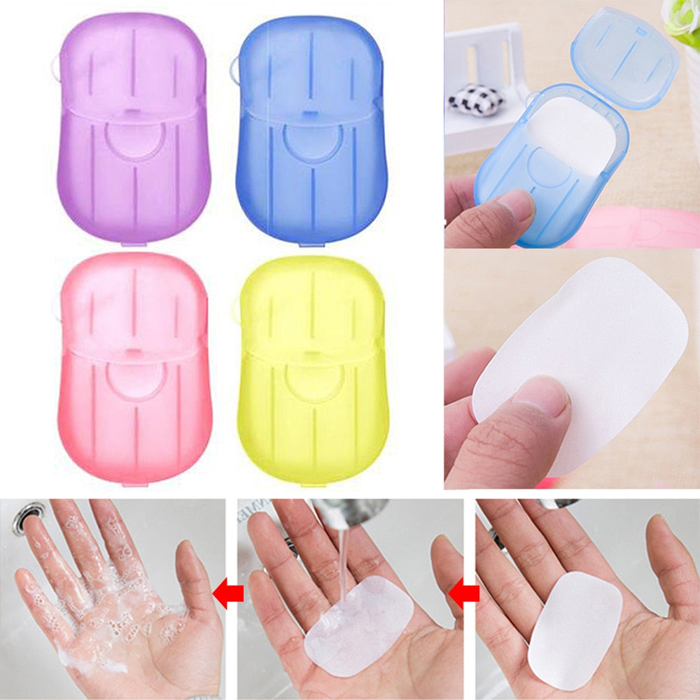 (Pack of 10) Portable Disposable Paper Soap Box Cleaning Washing Hand Bath Toiletry Paper Soap