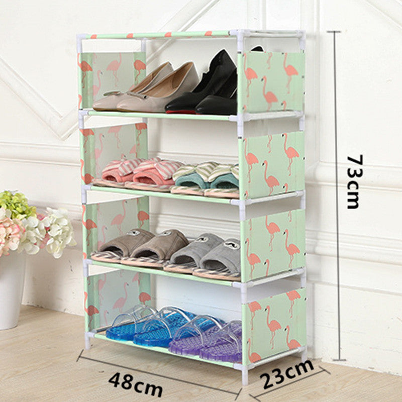 5 Layers Multifunctional Shoes Rack-Simple Dust Proof Assembly Fabric Dormitory Shoes Rack - REVEL.PK