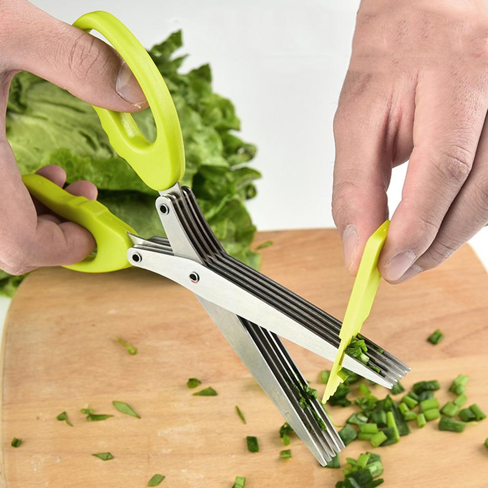 5 Layered Stainless Steel Vegetable Scissor Cutter - REVEL.PK
