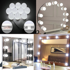 LED Mirror Lights Make Up Vanity Mirror Light with 10 Light for Makeup Dressing Table - REVEL.PK