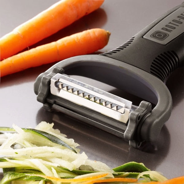 Julienne Peeler & Vegetable Peeler - Multipurpose 3 In 1 Rotary Peeler