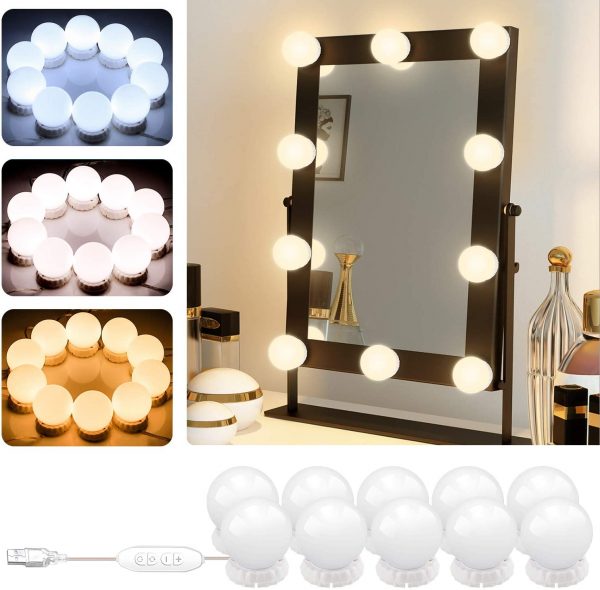LED Mirror Lights Make Up Vanity Mirror Light with 10 Light for Makeup Dressing Table - REVEL.PK