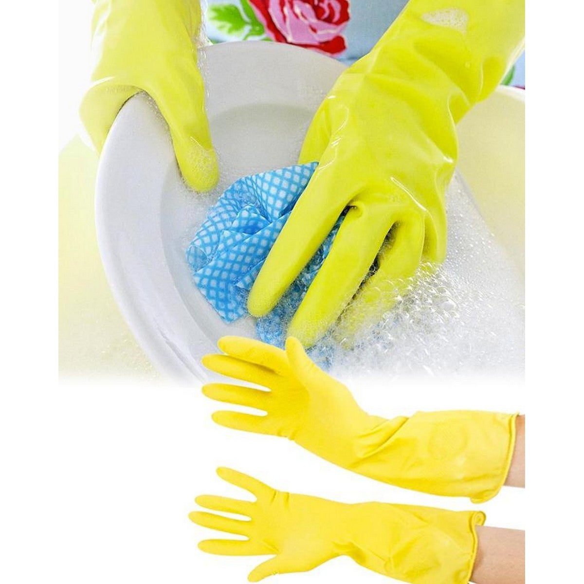 Rubber Washing Gloves for Kitchen Cleaning Use Dish Washing