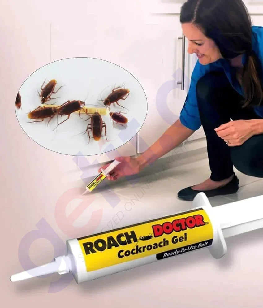 (Pack of 2)BulbHead Original Roach Doctor Cockroach Gel Ready-to-Use Cockroach Gel Bait - Outdoor & Indoor Roach Killer with Syringe Applicator - REVEL.PK