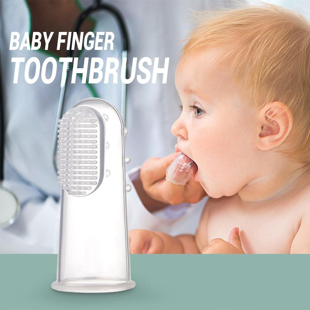 High Quality Baby Kids Silicone Finger Toothbrush Soft Safe Baby Teether Toothbrush - REVEL.PK