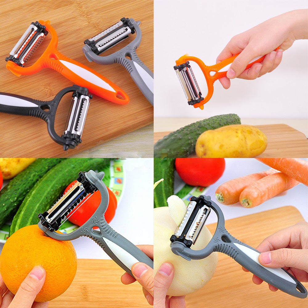 Julienne Peeler & Vegetable Peeler - Multipurpose 3 In 1 Rotary Peeler