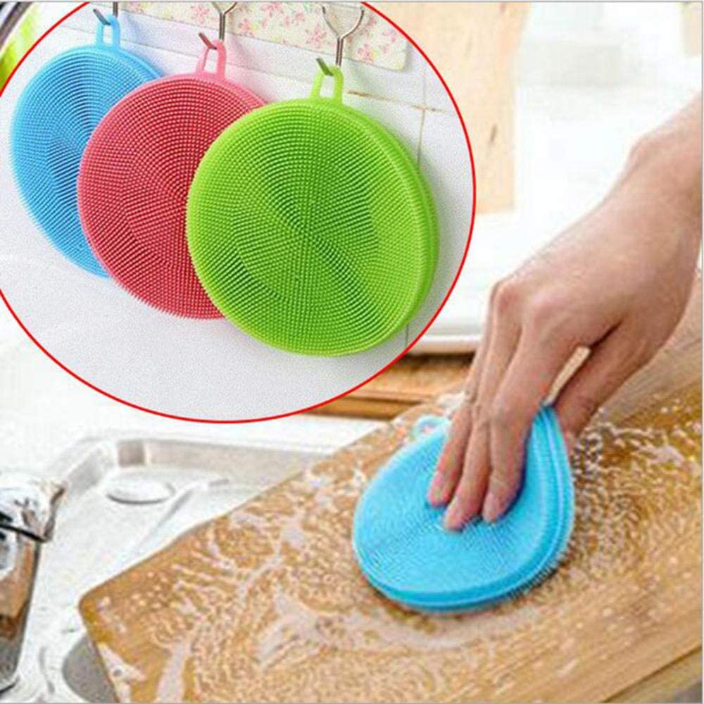 (Pack of 2) Magic Silicone Scrubber Dish Washing Sponge