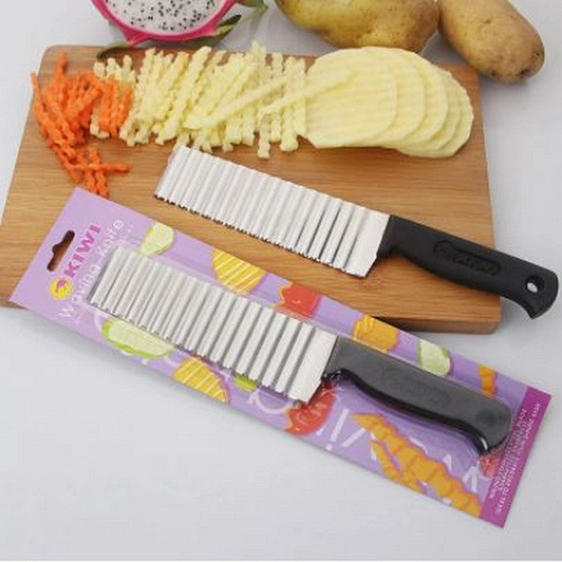 (Pack of 2) French Fry Cutters Stainless Steel Wave Knife Potato Cutting Machine Corrugated Knife Cutting French Fries Corrugated Cutter - REVEL.PK