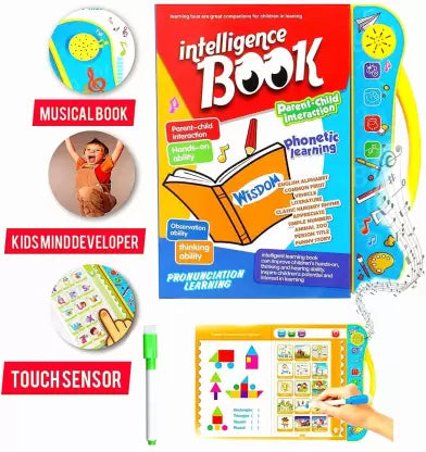 English Reading Musical Electronic Book, Early Education Activity Book with Sound & Music Features for Toddler Kids - REVEL.PK