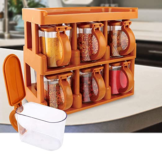 Master Chef 2-Tier Spice Rack With 6 Spice Jars - REVEL.PK