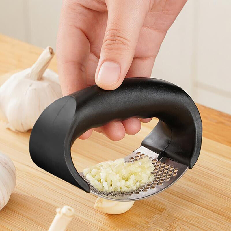Stainless Steel Garlic Press Rocker Garlic Crusher Squeezer Slicer Mincer Chopper