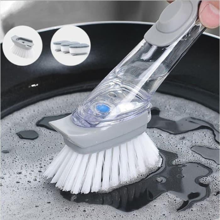 Long Handle Dishwasher Brush Soap Dispensing, Liquid Detergent Dispenser Sponge