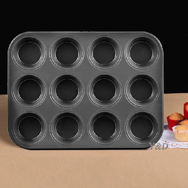 12 Hole Cupcake Tray, Muffin Pan,non stick cupcake baking pan kitchen utensil - REVEL.PK