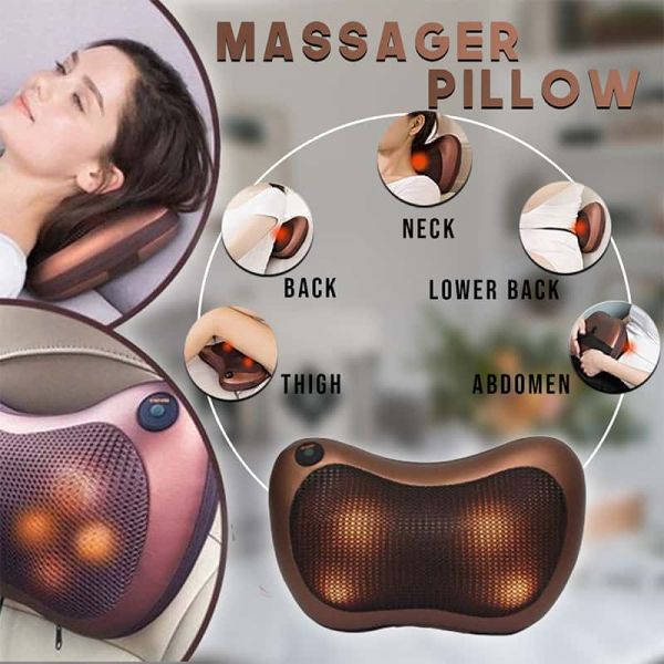 Multifunctional Body Pillow Massager With Heat, Deep Tissue Kneading, Electric Back Massager