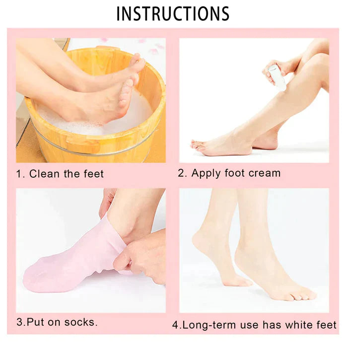 Free Home Delivery - Silicone Gel Moisturizing Socks and Protector ( 1 Pair )