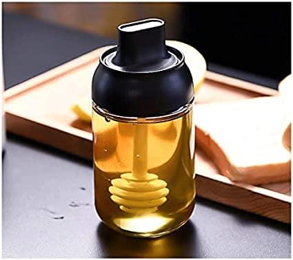 250ml Kitchen Condiment Jar  Glass Seasoning Bottle With Honey Brush - REVEL.PK