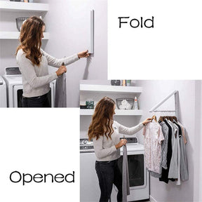 Folding Wall-Mounted Retractable Clothes Hanger & Drying Rack