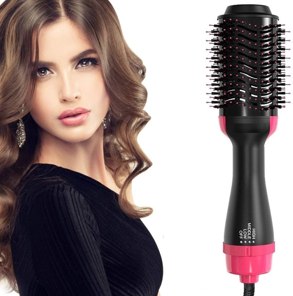 4-in-1 Electric Blow Hair Curler Dryer and Styler Comb Air Brush Straightener