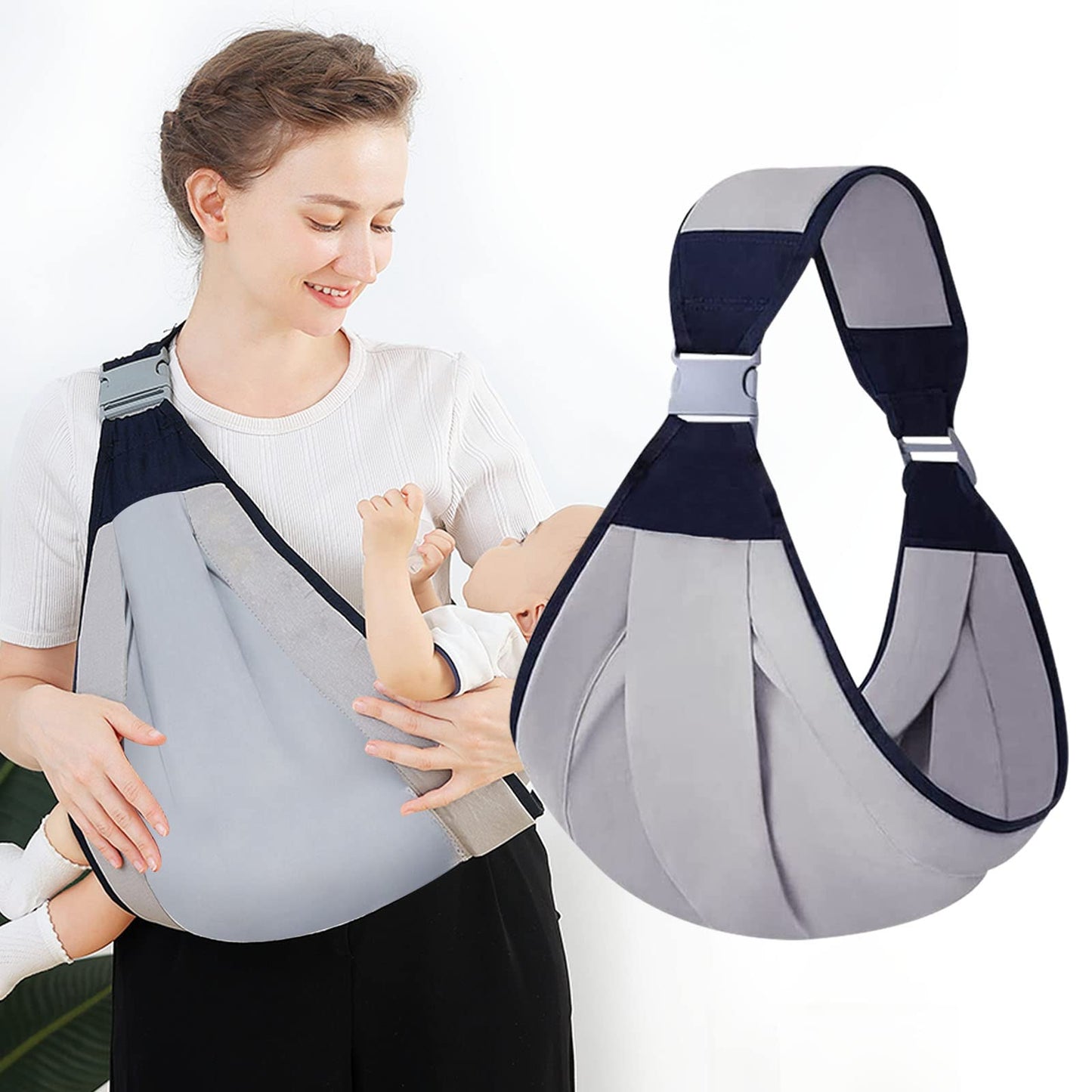 Baby Carrier Sling Wrap, Baby Carrier, Hands Free Baby Carrier, Adjustable 3D Baby Wrap Carrier