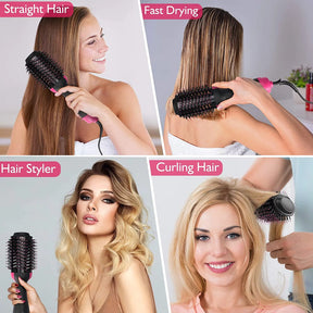 4-in-1 Electric Blow Hair Curler Dryer and Styler Comb Air Brush Straightener