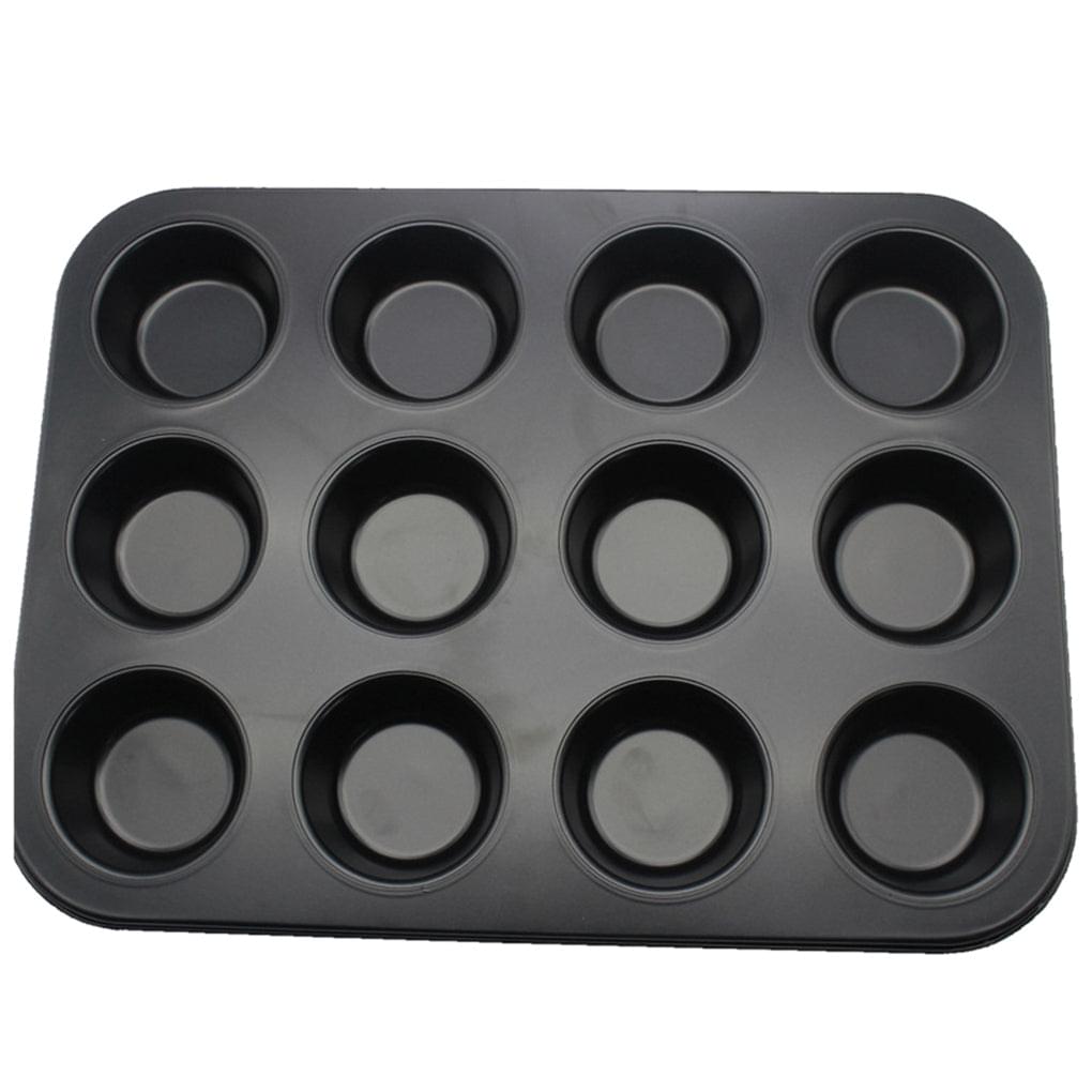 12 Hole Cupcake Tray, Muffin Pan,non stick cupcake baking pan kitchen utensil - REVEL.PK