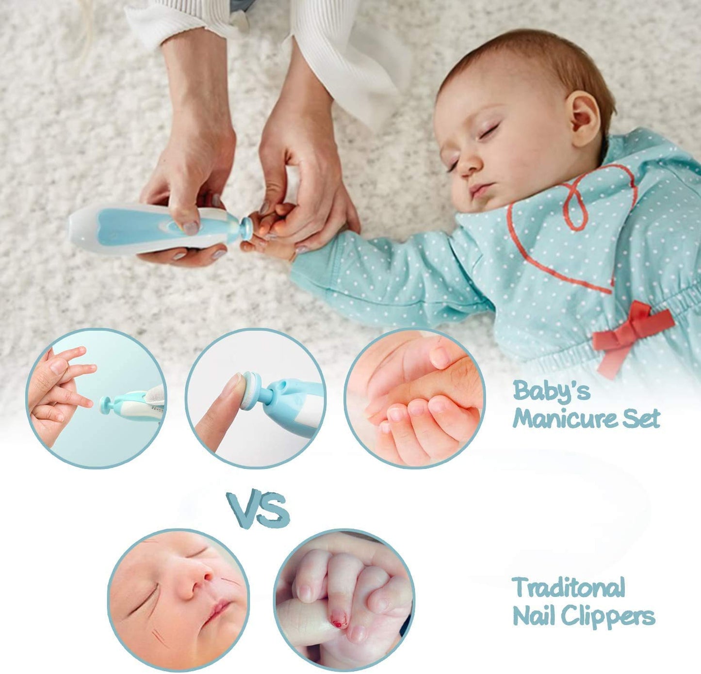 6 in 1 Baby Nail Clipper Nail Cutter Manicure & Pedicure - Newborn to Adult Portable Versatile Newborn Toddler Nail Care Clipper Toes Fingernails Care Trimmer Set