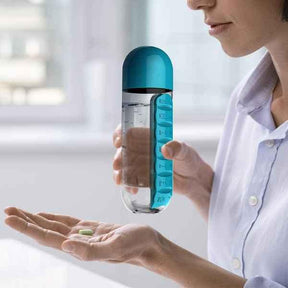2 in 1 Medicine Holder Water Bottle Travelling Bottle