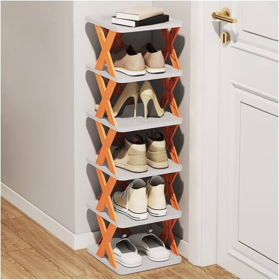 5 layer Folding Shoes Rack, Plastic Adjustable Shoe Rack