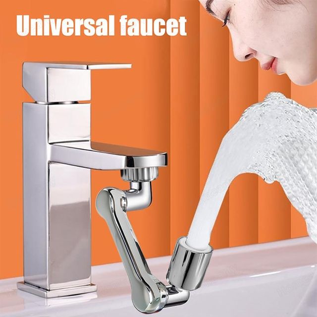 Universal 1080° Swivel Robotic Arm Extension Faucet Aerator Rotatable Foldable Faucet Sink Extender Plastic