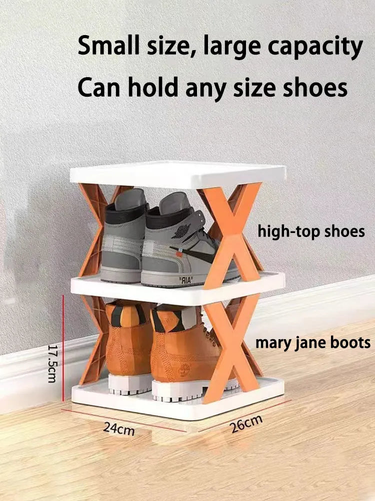 5 layer Folding Shoes Rack, Plastic Adjustable Shoe Rack