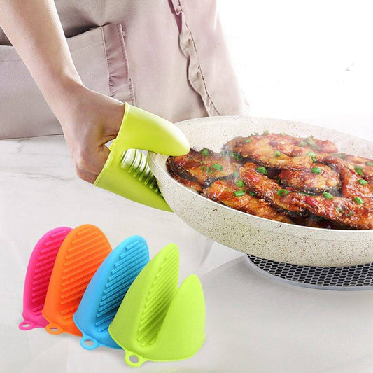 2 Pair(4PCS)  Silicone Heat Resistant Pot Holder Gloves hot pot holders Non Stick Anti-slip Pot Bowel Holder - REVEL.PK