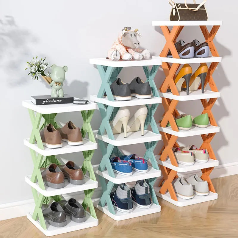 5 layer Folding Shoes Rack, Plastic Adjustable Shoe Rack