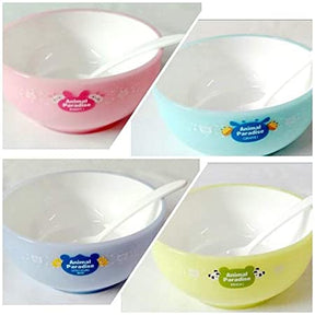 (Set Of 4) Animal Paradise Cartoon Bowls With Spoons