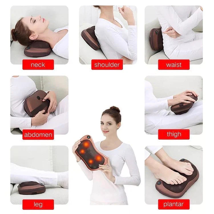 Multifunctional Body Pillow Massager With Heat, Deep Tissue Kneading, Electric Back Massager